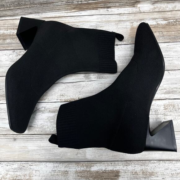 Vivaia Boots Sz 38/US 7 Regina Square Toe Ankle Bootie Block Heel Minimalist - Picture 9 of 12